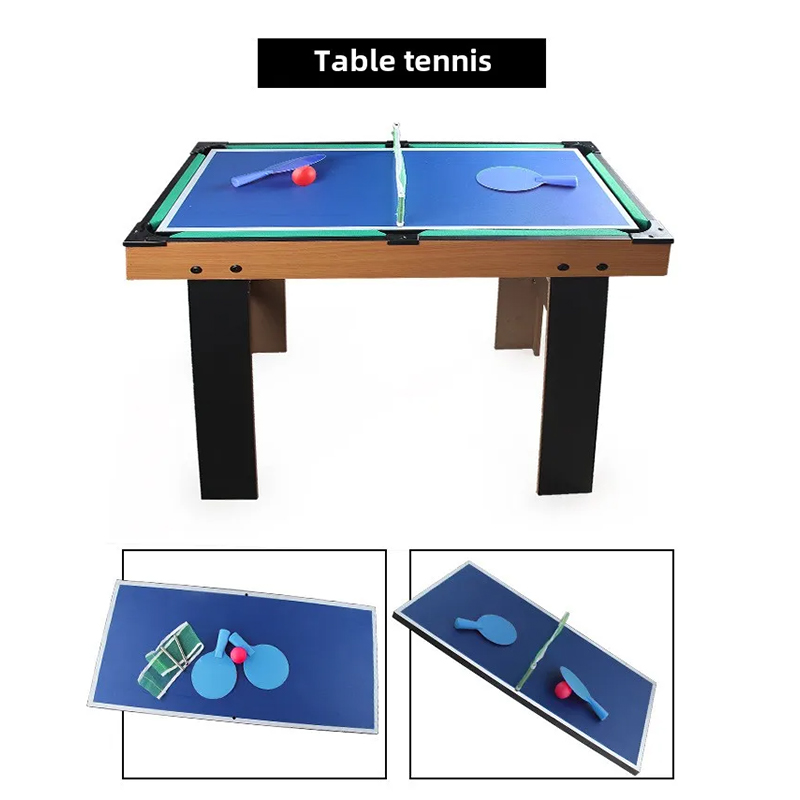 Tavolo multigioco 4 in 1 con biliardino, air hockey, ping pong e biliardo