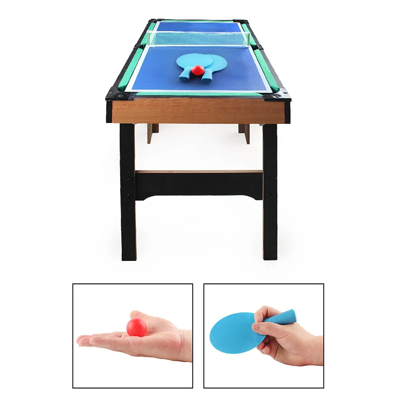 Tavolo multigioco 4 in 1 con biliardino, air hockey, ping pong e biliardo