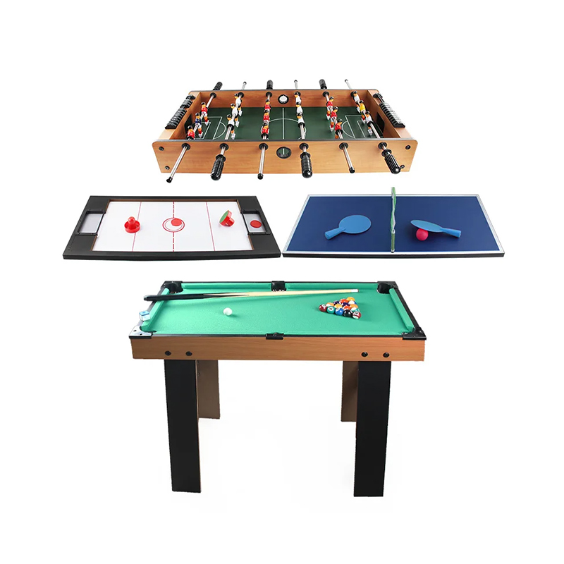 Tavolo multigioco 4 in 1 con biliardino, air hockey, ping pong e biliardo