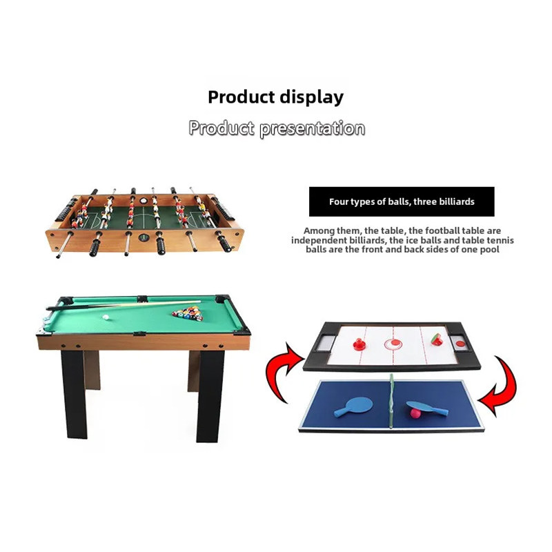 Tavolo multigioco 4 in 1 con biliardino, air hockey, ping pong e biliardo