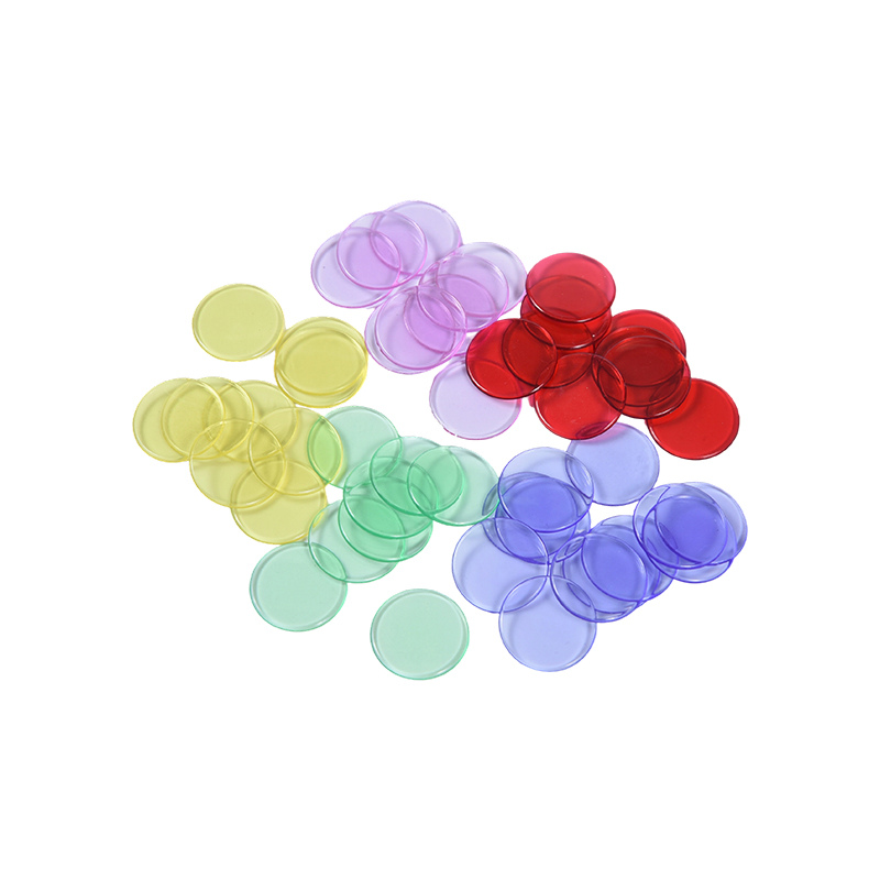 Set di fiches per bingo traslucide di colori assortiti