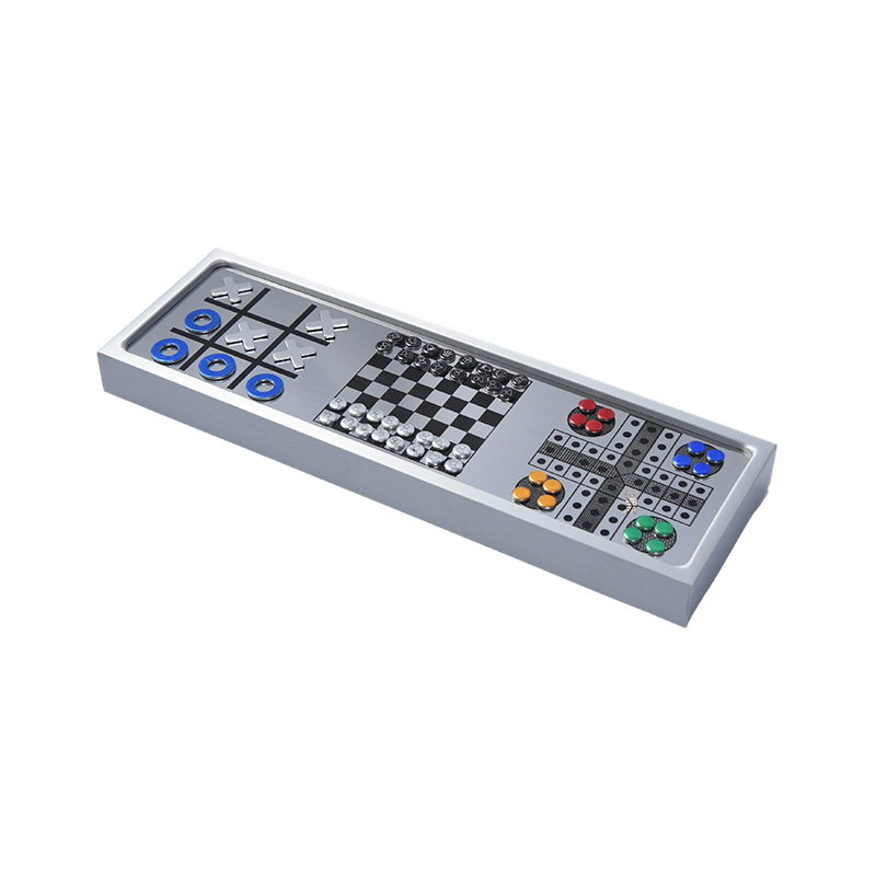 Set da gioco di SCACCHI magnetico 3 in 1 in lega di alluminio