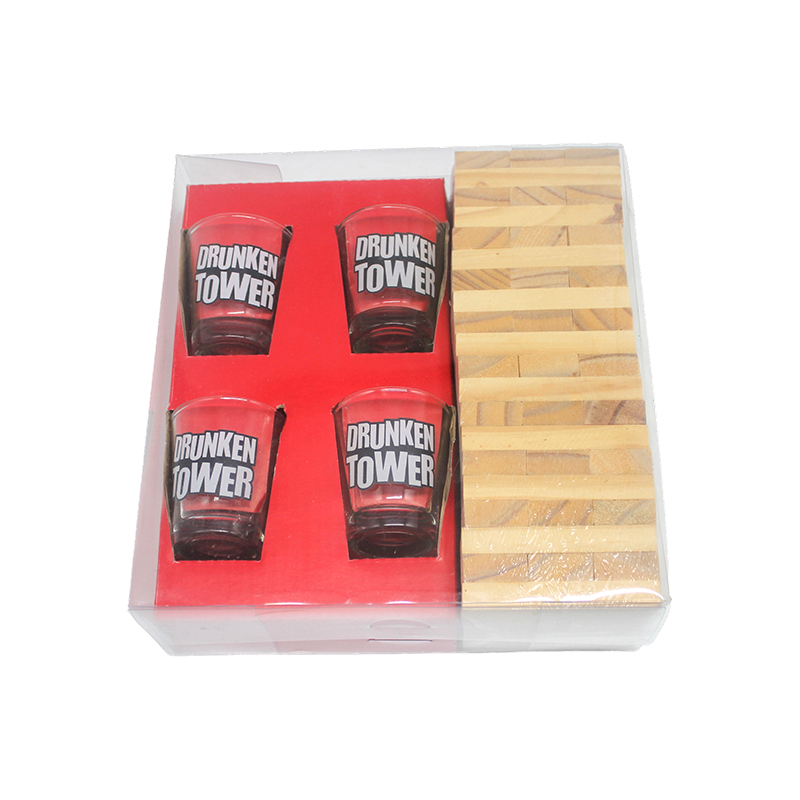 Set Jenga da bere in legno con bicchierini