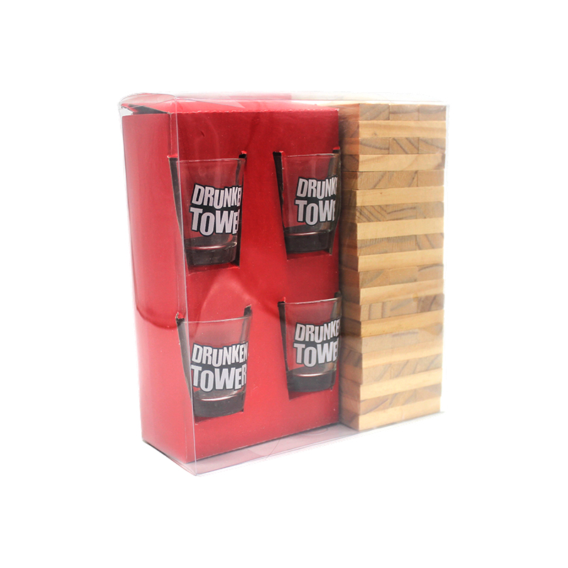 Set Jenga da bere in legno con bicchierini