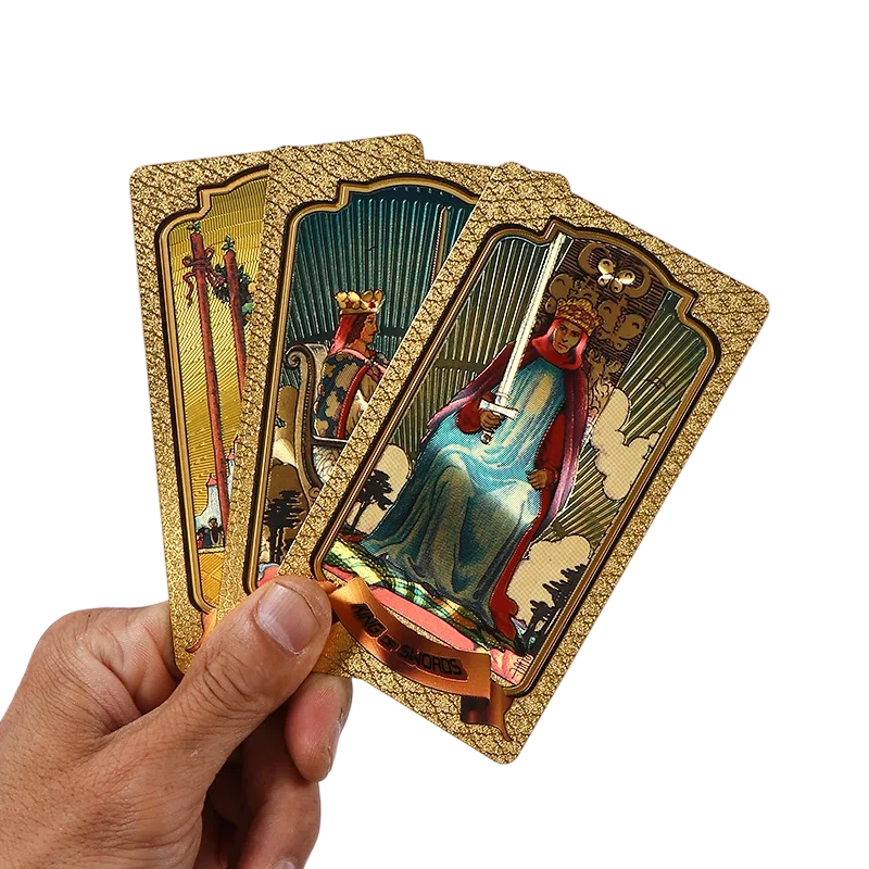 Set di carte dei Tarocchi Premium in lamina d'oro