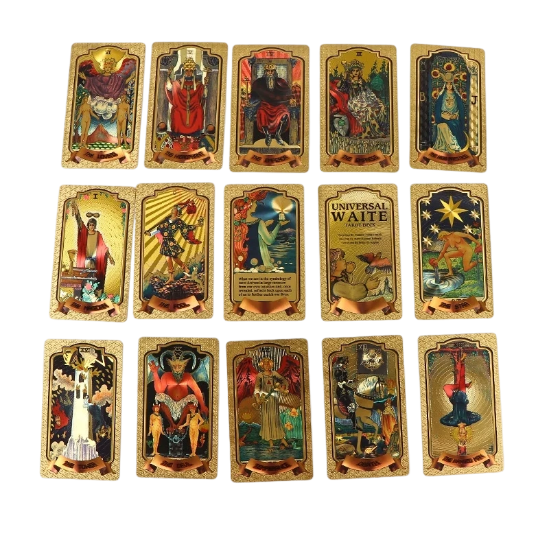 Set di carte dei Tarocchi Premium in lamina d'oro