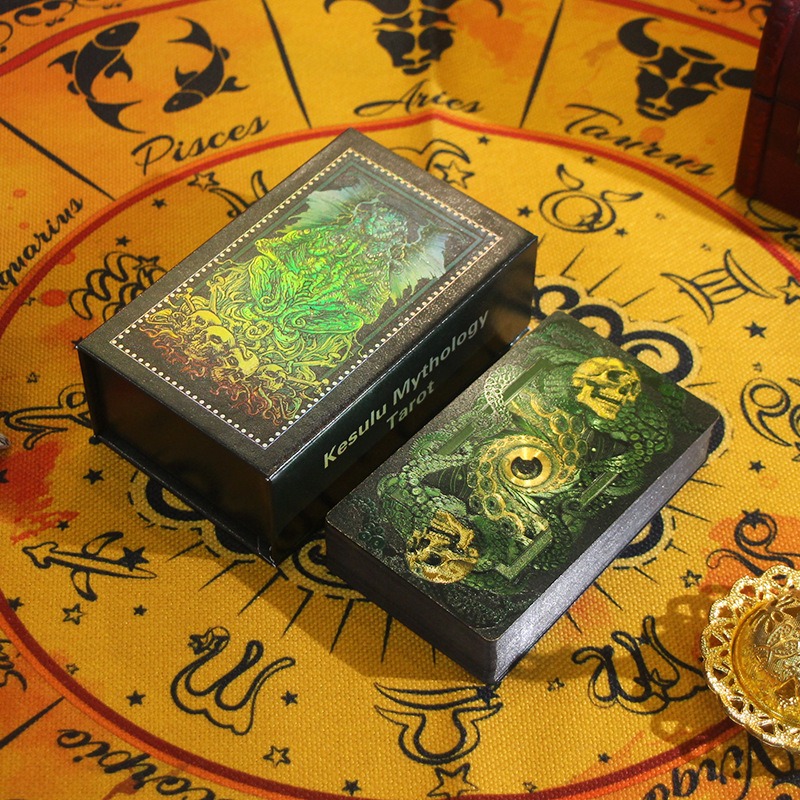 Edizione mistica verde e oro - Carte dei tarocchi della mitologia Kesulu