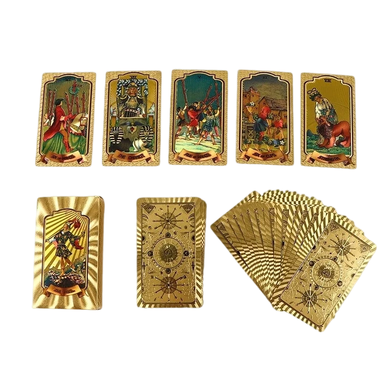 Set di carte dei Tarocchi Premium in lamina d'oro