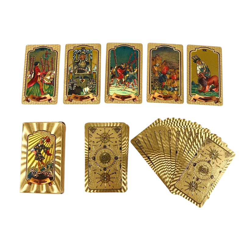 Set di carte dei Tarocchi Premium in lamina d'oro