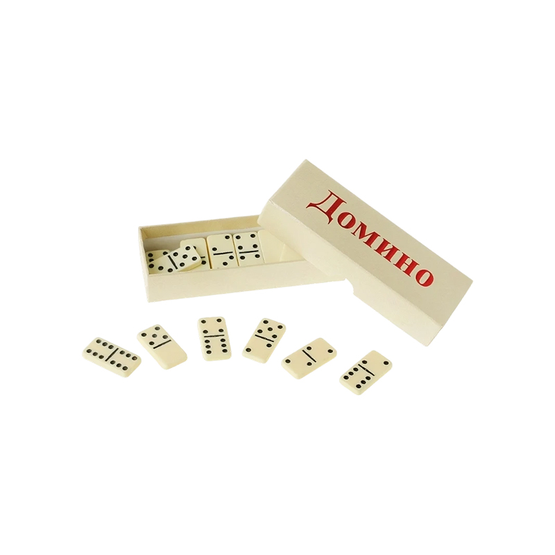Tradizionale set da domino doppio-sei con finitura avorio