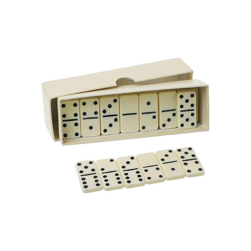 Tradizionale set da domino doppio-sei con finitura avorio