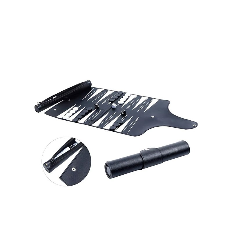 Set da backgammon pieghevole in pelle: eleganza portatile per il gioco in movimento