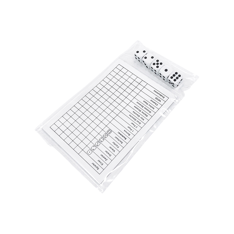 Set di tabelloni segnapunti YATZY essenziali per il gioco di dadi classici