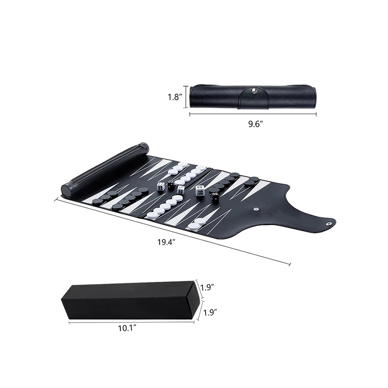 Set da backgammon pieghevole in pelle: eleganza portatile per il gioco in movimento
