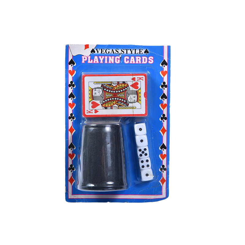 Set di carte da gioco stile Vegas con dadi e portacarte