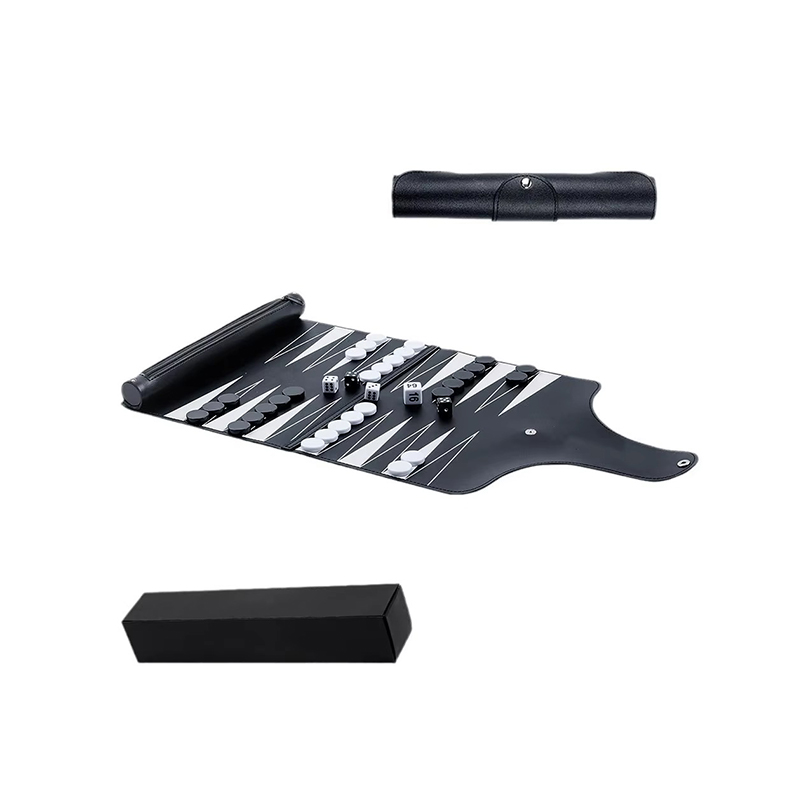 Set da backgammon pieghevole in pelle: eleganza portatile per il gioco in movimento