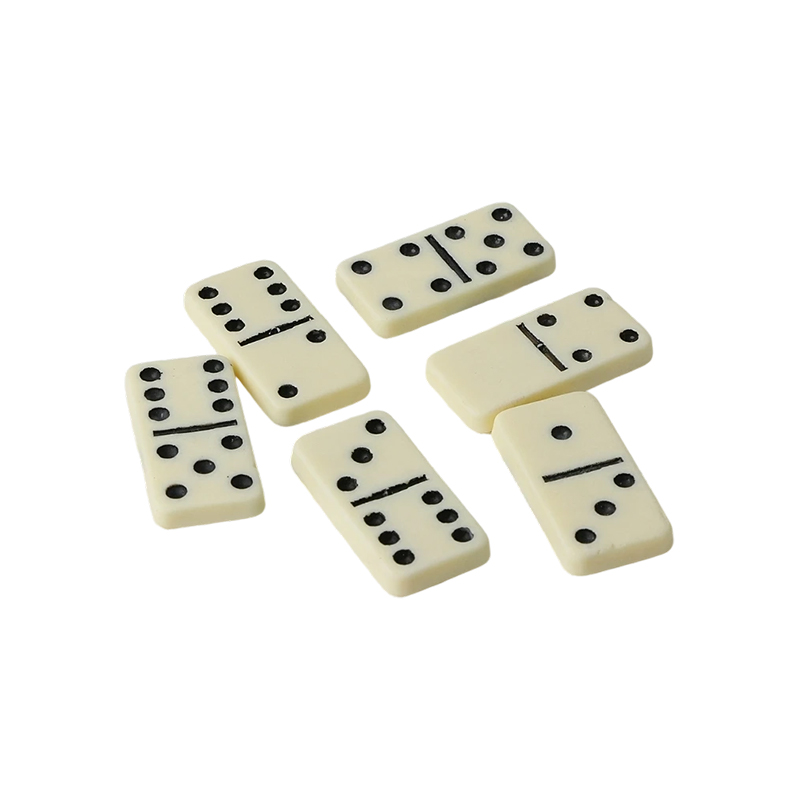 Tradizionale set da domino doppio-sei con finitura avorio