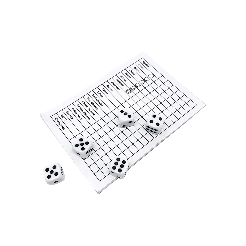 Set di tabelloni segnapunti YATZY essenziali per il gioco di dadi classici
