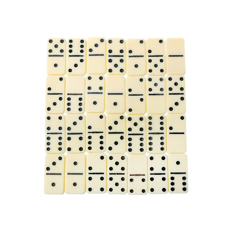 Tradizionale set da domino doppio-sei con finitura avorio