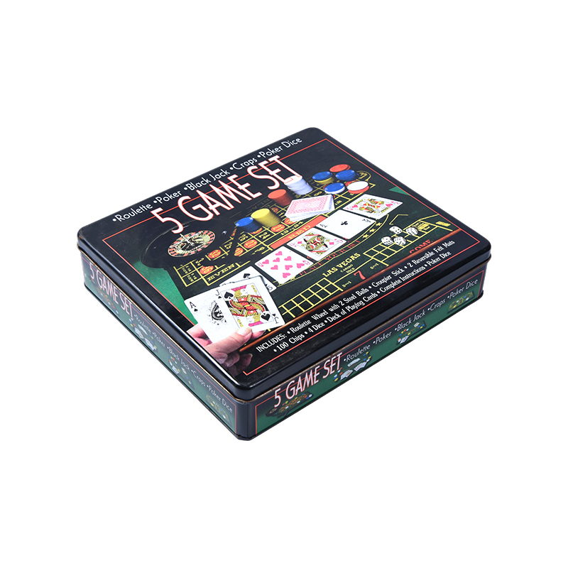 Set da gioco da casinò 5 in 1 in latta di metallo