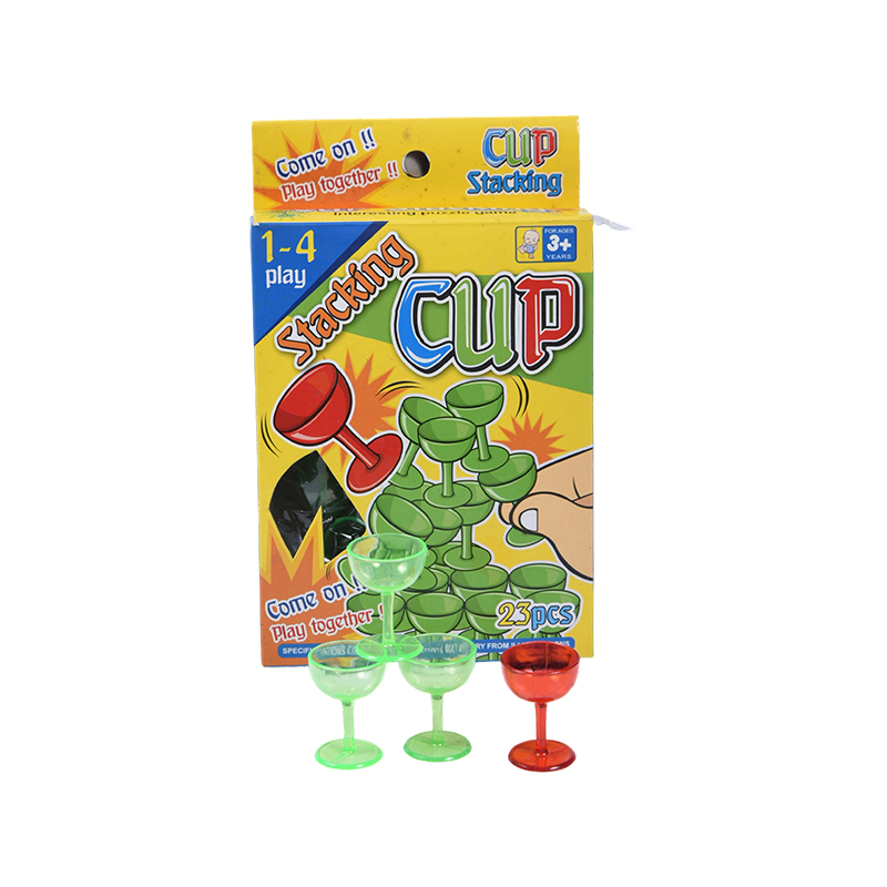 Giocattolo per lo sviluppo dei bambini - Bicchieri impilabili in plastica da 23 pezzi con design a cartoni animati