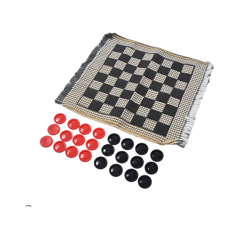 Tappetino da gioco tradizionale dama con dischi da gioco in plastica