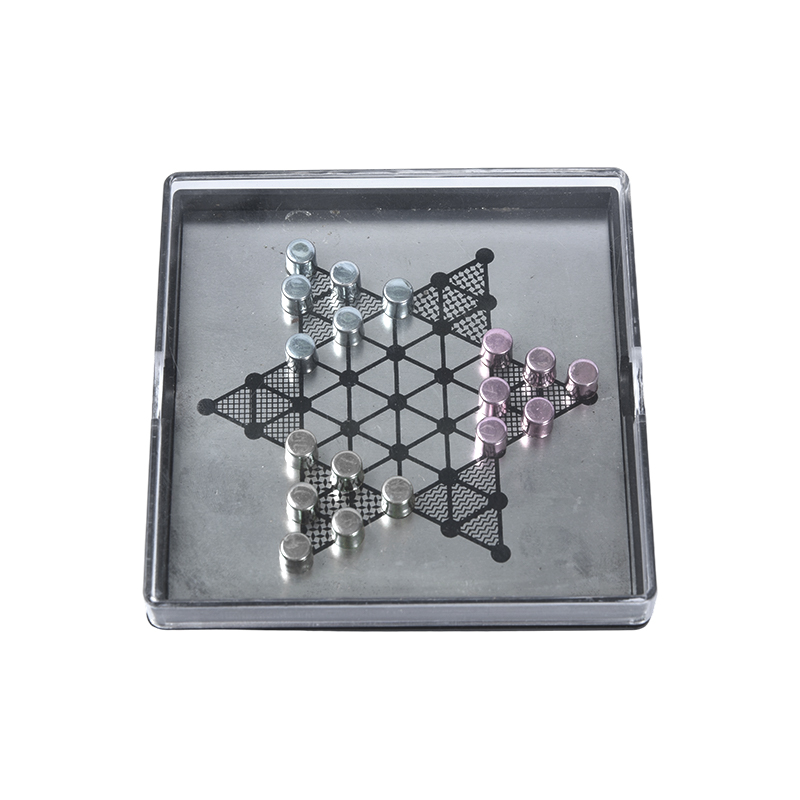 Set di scacchi magnetici in metallo con custodia in acrilico trasparente