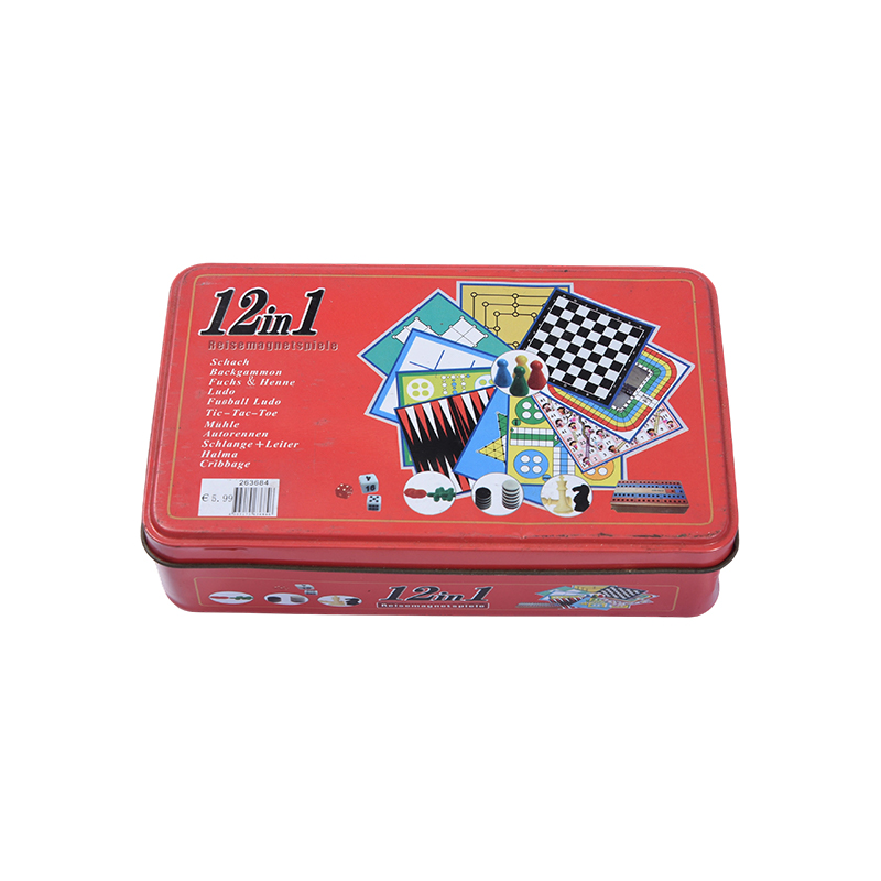 Set di giochi da viaggio magnetici 12 in 1 con custodia in latta di metallo