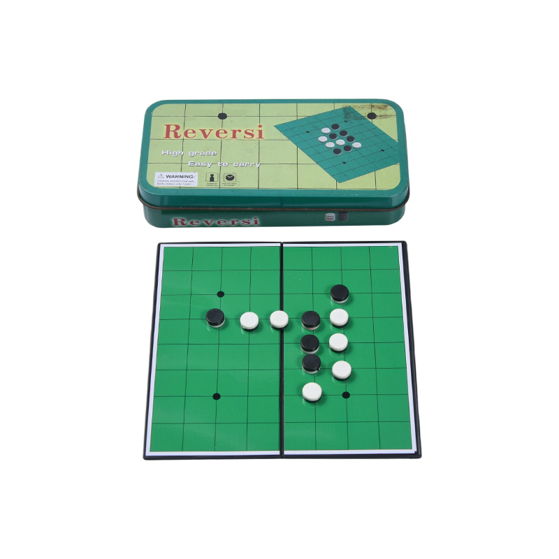 Gioco portatile Reversi (Otello) con custodia in latta di metallo verde