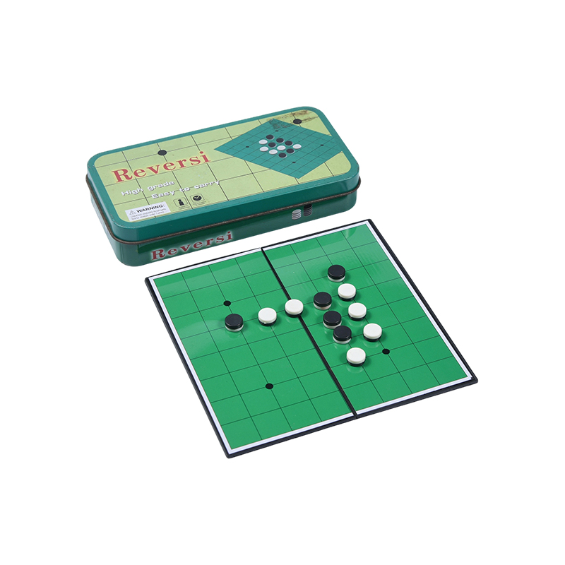 Gioco portatile Reversi (Otello) con custodia in latta di metallo verde