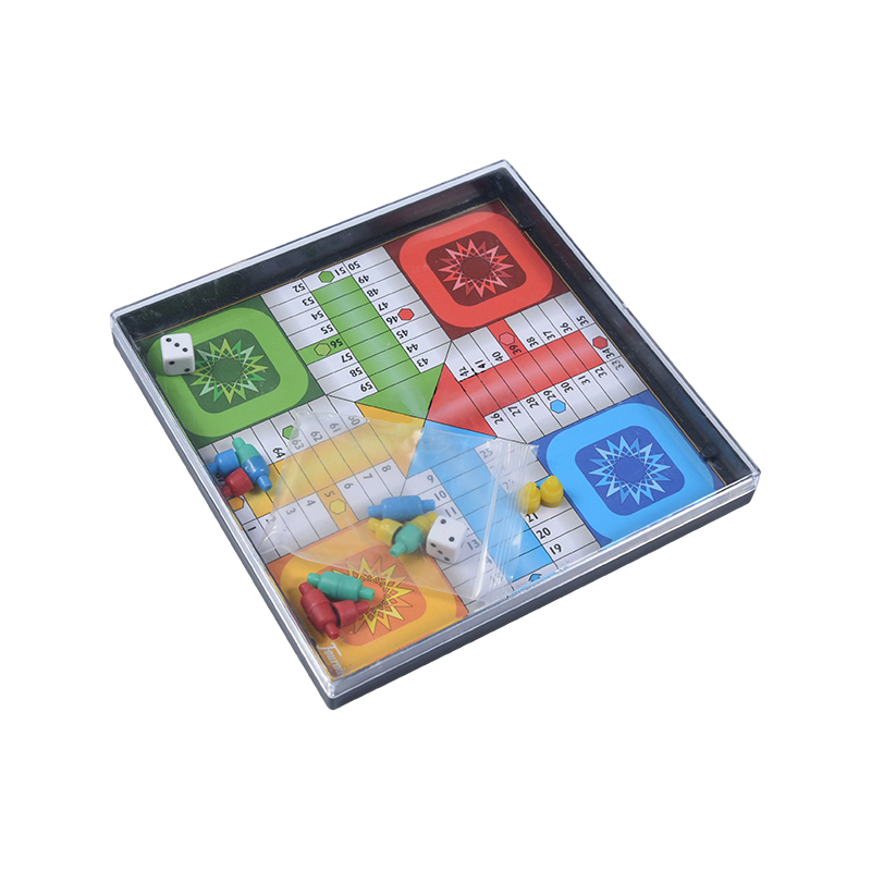 Edizione con custodia in plastica portatile Gioco classico di scacchi volanti (Ludo).