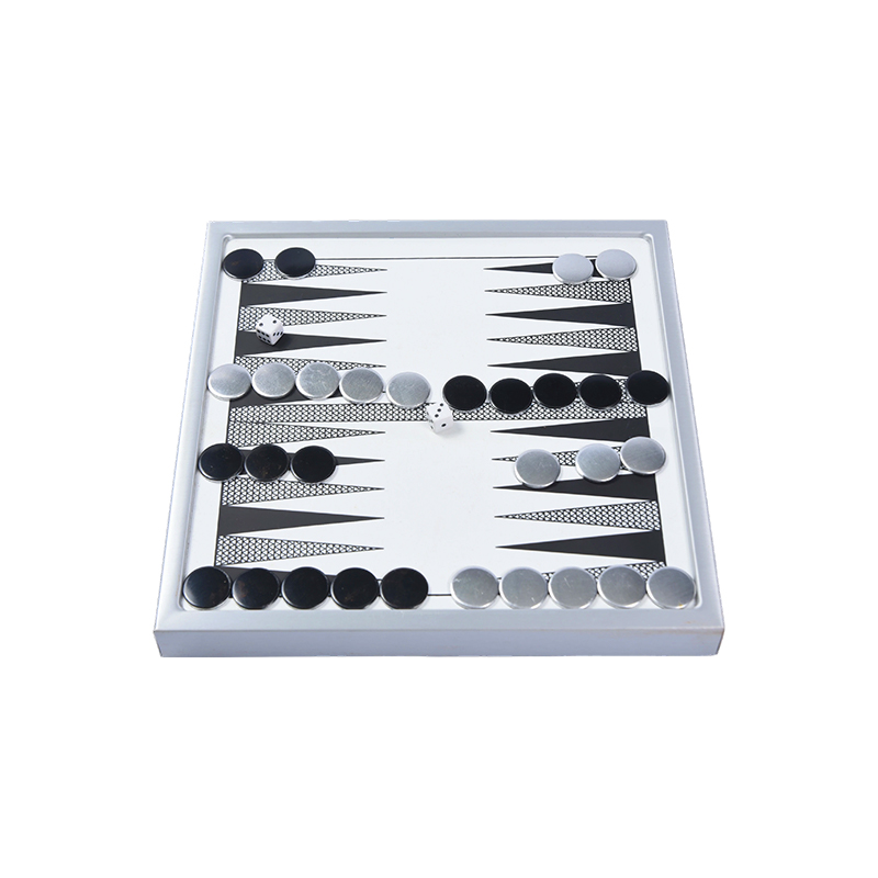 Set da backgammon premium in alluminio - Edizione da tavolo moderna