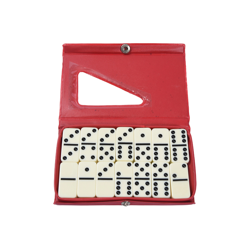 Classico gioco di tessere in movimento - Set domino compatto in plastica con custodia portatile