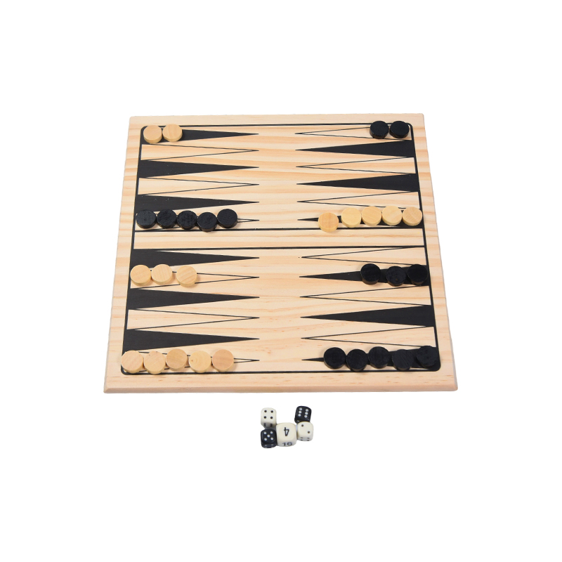 Set da gioco in legno con confezione vintage e colorata Classico gioco da tavolo del backgammon