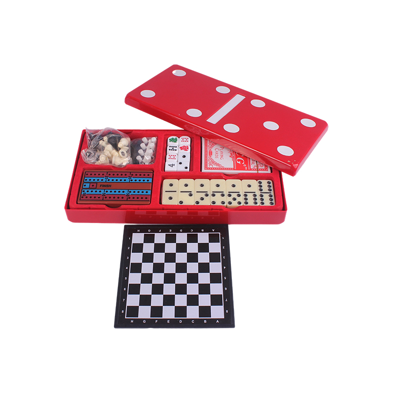Edizione a pois rossi - Set combinato classico domino e cribbage