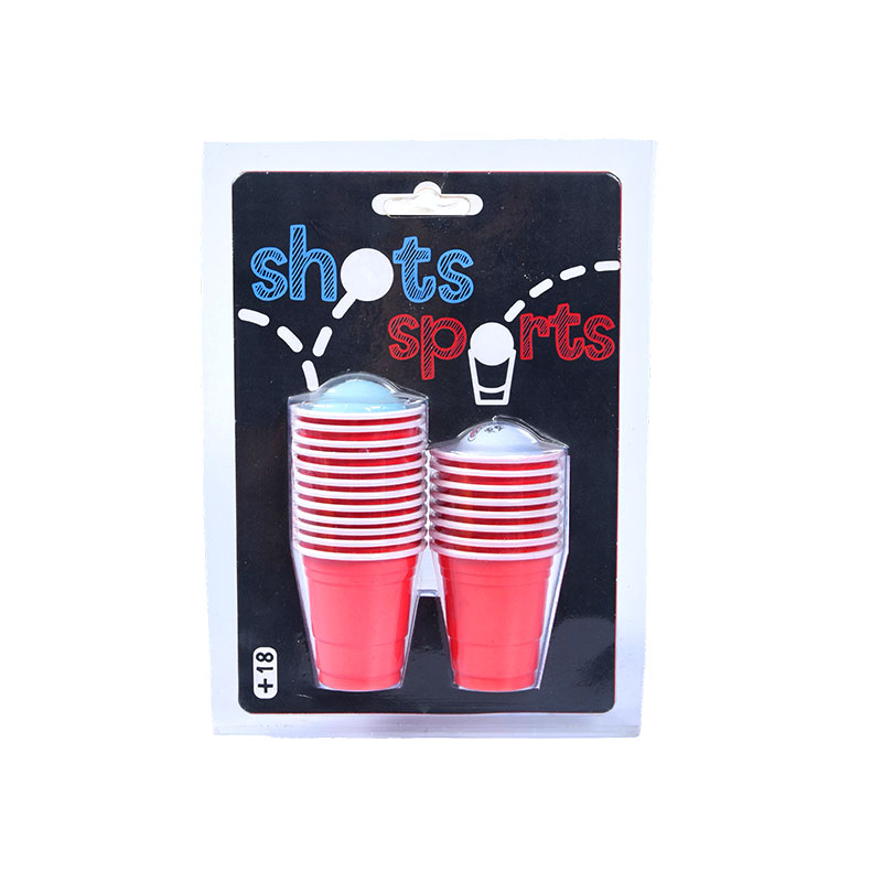 Shots Sports Bicchieri di plastica - Set da 18 pezzi per Beer Pong e giochi di bevute