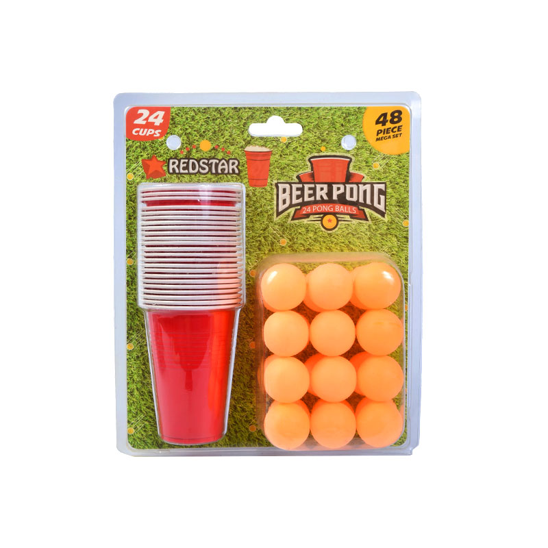 Set Beer Pong Redstar - 24 tazze e 24 palline da pong (mega set da 48 pezzi)