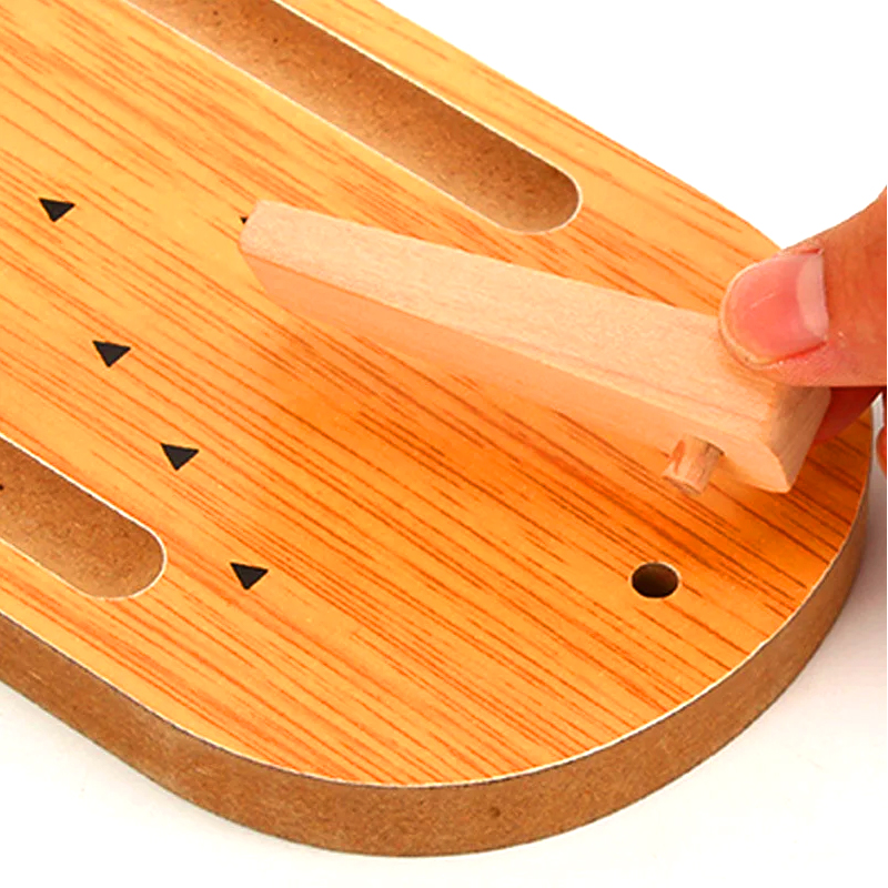 Set compatto in legno con sfera in acciaio e birilli Mini gioco da bowling da tavolo