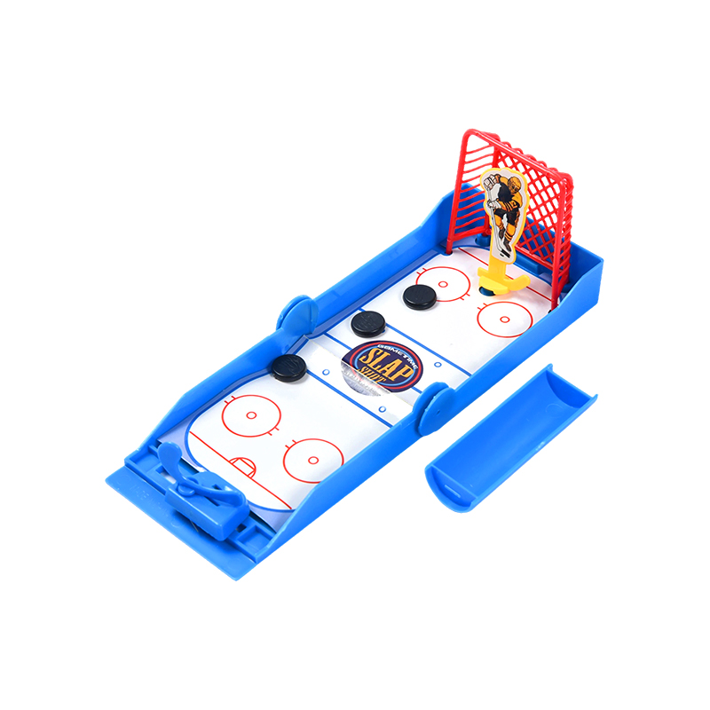 Hockey su ghiaccio da tavolo compatto con lanciatore a molla Mini gioco di hockey Slap Shot
