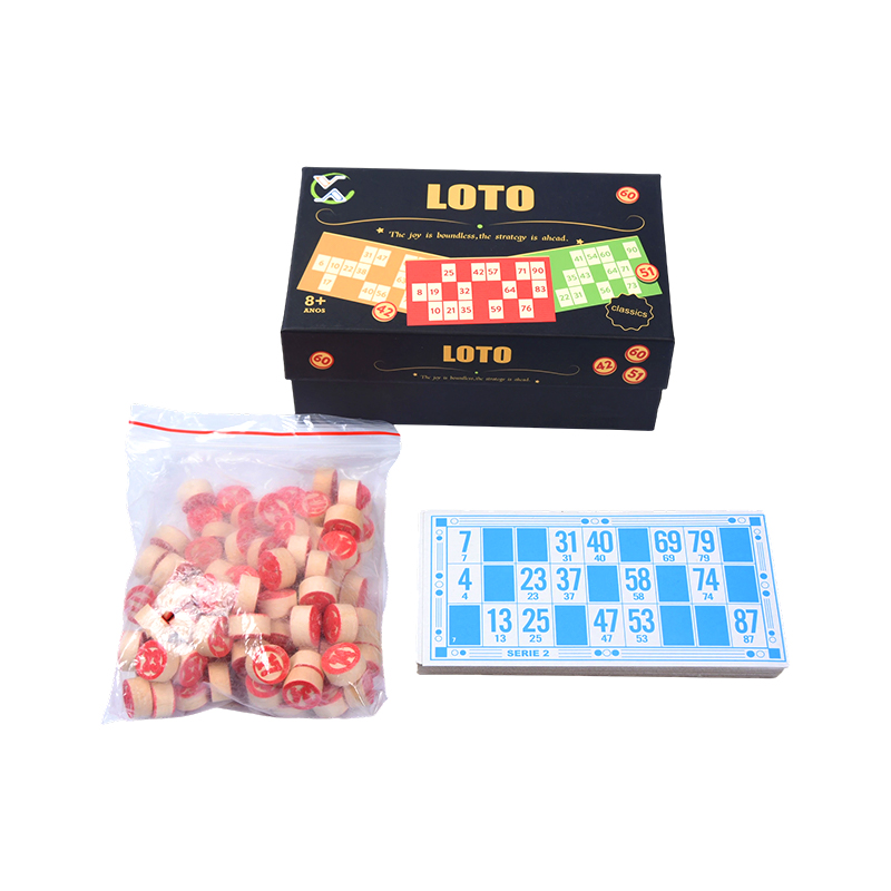 Set da gioco LOTO (stile Bingo) – Completo di gettoni, carte e scatola di immagazzinaggio