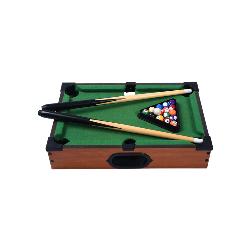 Set da biliardo compatto con stecche, palline e mini tavolo da biliardo da tavolo con rack triangolare