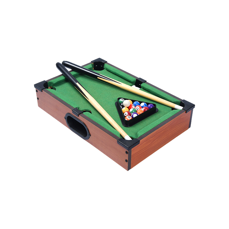 Set da biliardo compatto con stecche, palline e mini tavolo da biliardo da tavolo con rack triangolare