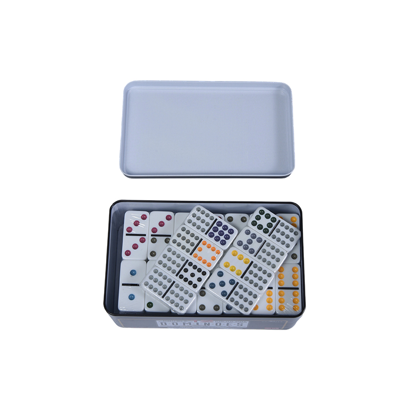 Espositore in legno - Set d'arte da collezione Set di domino colorati con