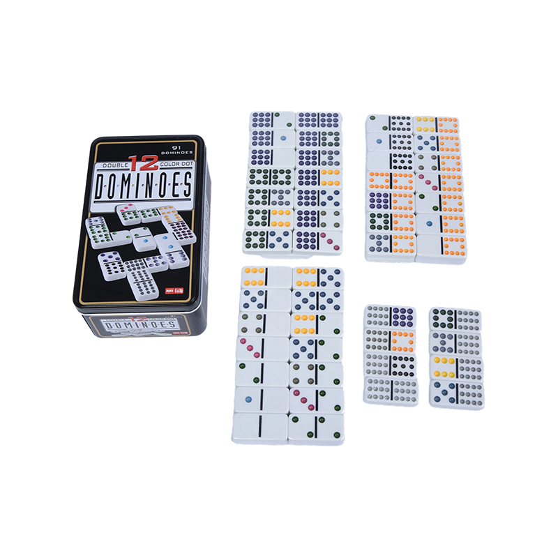 Espositore in legno - Set d'arte da collezione Set di domino colorati con