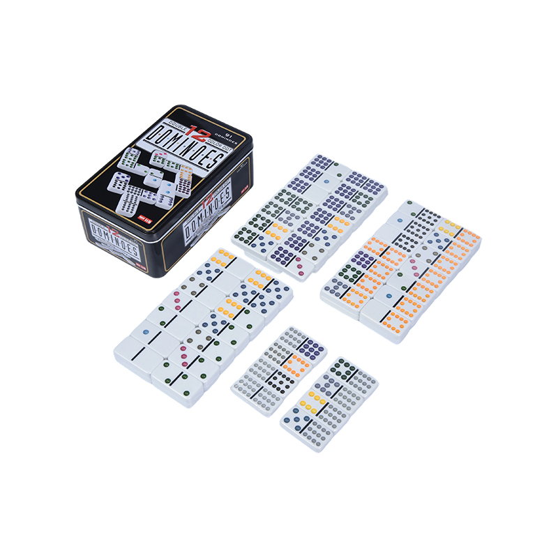 Espositore in legno - Set d'arte da collezione Set di domino colorati con