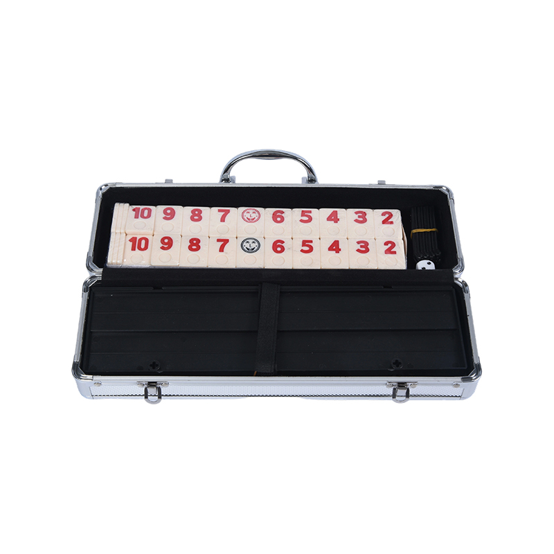 Custodia metallica per tessere da gioco con simboli espressivi - Set di tessere numerate premium